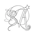 letter A and letter G combined tattoo design idea