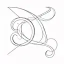 letter A and letter G combined tattoo design idea