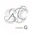 letter A and letter G combined tattoo design idea