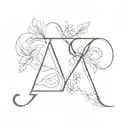 letter A and letter G combined tattoo design idea
