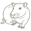 capybara drinking wine  tattoo design idea