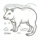capybara drinking wine  tattoo design idea