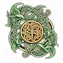 celtic knot of eternal love with zodiac sign taurus tattoo design idea