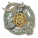 celtic knot of eternal love with zodiac sign taurus tattoo design idea