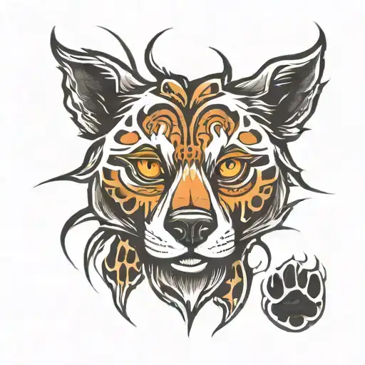 wolf paw print with STRAZ in the middle tattoo design idea