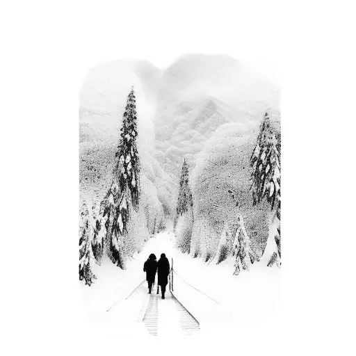 i’m walking through the forest,mountains,beach. A train journey from kerala to delhi,snowfall. My  tattoo design idea