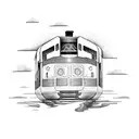 A train traveling through the scenic landscapes of Kerala to Delhi, capturing the beauty of the journey tattoo design idea