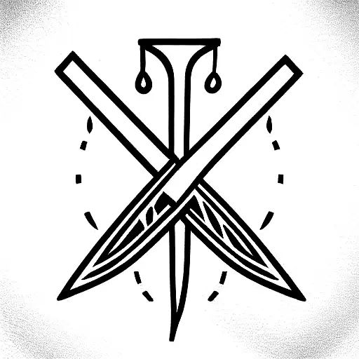 small warrior sword  tattoo design idea