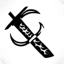 small warrior sword  tattoo design idea