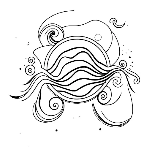 A minimalist tattoo of a coffee mug with a galaxy inside it. tattoo design idea