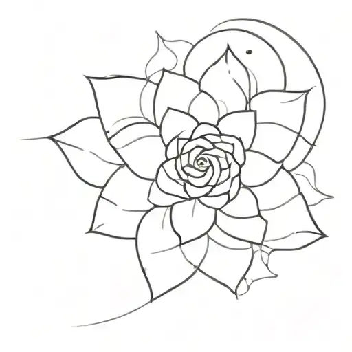 A geometric pattern tattoo inspired by the patterns found in nature, such as the petals of a flower or the ripples in water tattoo design idea