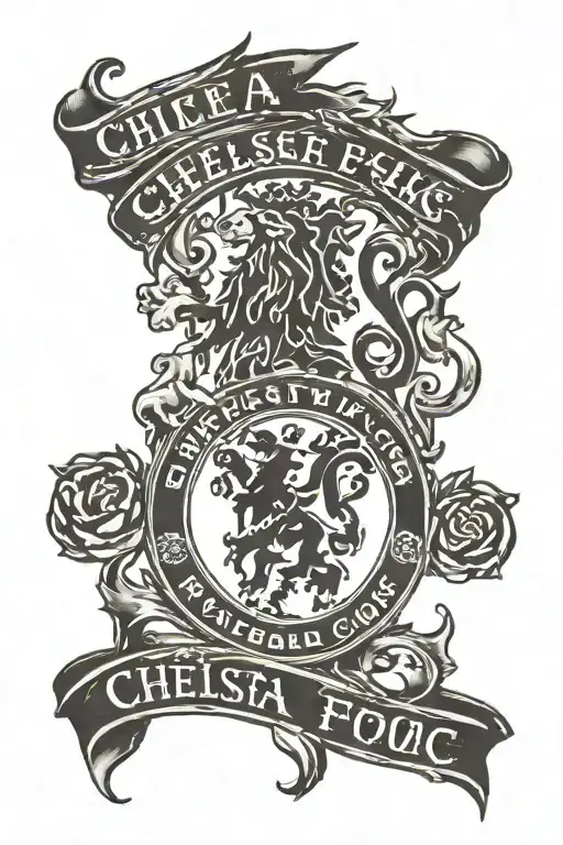 chelsea fc logo inspired tattoo design idea