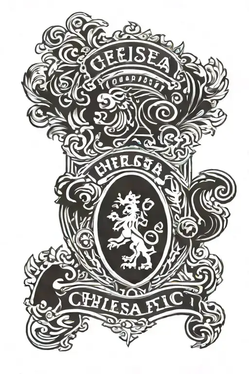 chelsea fc emblem merged tattoo design idea