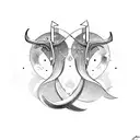  gemini and taurus zodiac sign combined tattoo design idea