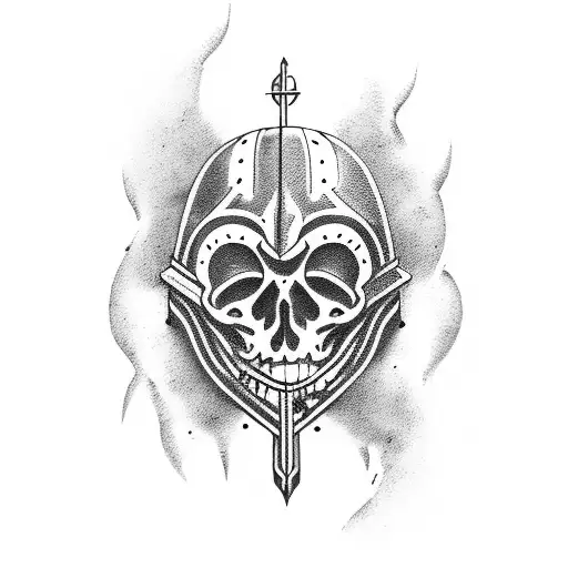 old ironclad in the sea  tattoo design idea