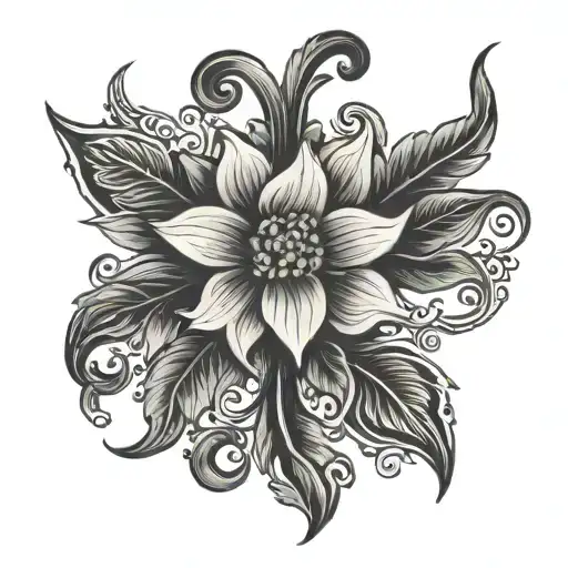 Latvian floklore Jumis sign blackout thick  tattoo design idea