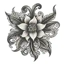 Latvian floklore Jumis sign blackout thick  tattoo design idea