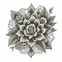 Latvian floklore Jumis sign blackout thick  tattoo design idea