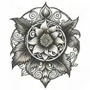 Latvian floklore Jumis sign blackout thick  tattoo design idea