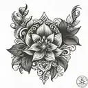 Latvian floklore Jumis sign blackout thick  tattoo design idea