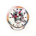 Clock kid skull  tattoo design idea