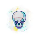 Clock kid skull  tattoo design idea