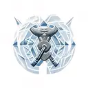 HoneyBadger in Mjolnir thor and rune symbol tattoo design idea