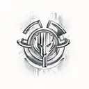 HoneyBadger in Mjolnir thor and rune symbol tattoo design idea