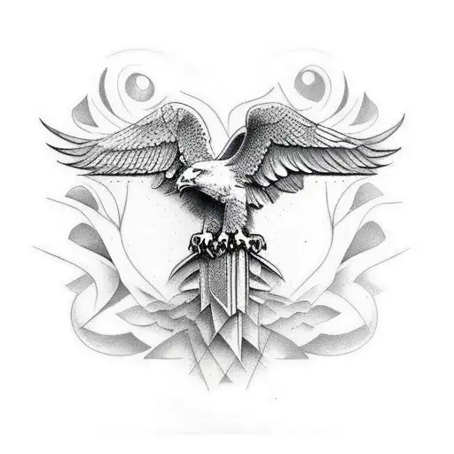 stencil eagle tattoo on shoulders should be more aesthetic and good on darker skin tattoo design idea