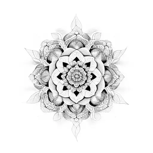 floral mandala tattoo design idea