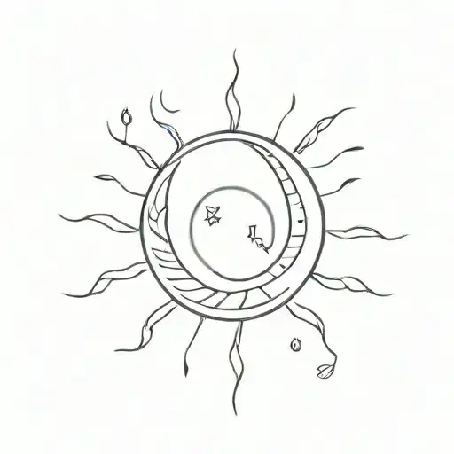 A small tattoo with a moon and a sun on the arms for females tattoo design idea