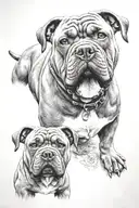american bully dog tattoo design idea