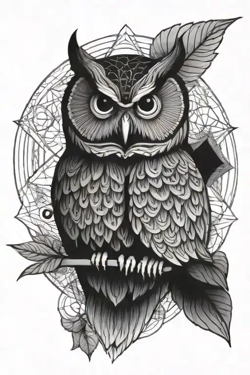 mandala owl sacred geometry patterns tattoo design idea