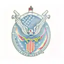 13 colony flag tattoo design idea