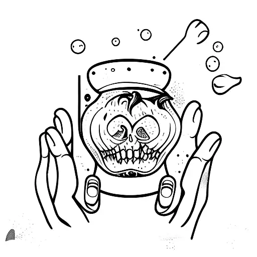 hand apple rotten bite  tattoo design idea