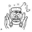 hand apple rotten bite  tattoo design idea