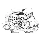 hand apple rotten bite  tattoo design idea