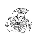 hand apple rotten bite  tattoo design idea