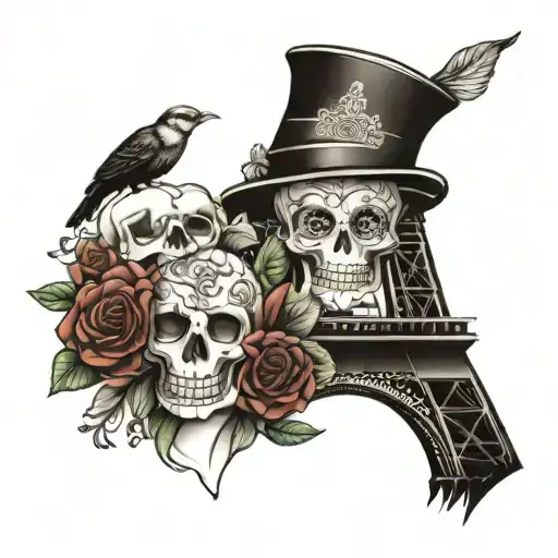 paris party styling tattoo design idea