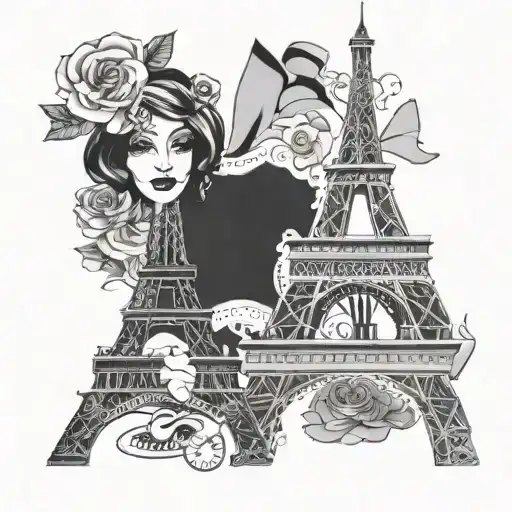 paris party styling tattoo design idea