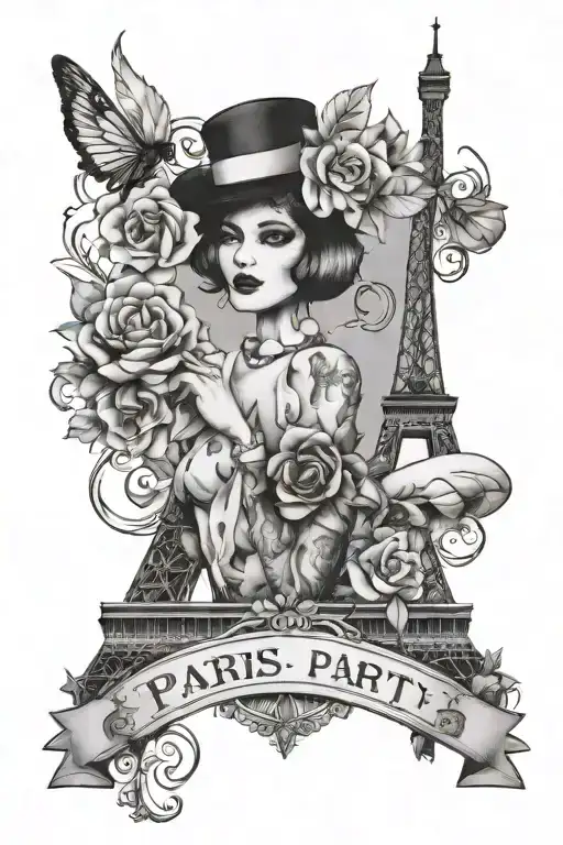 paris party styling tattoo design idea