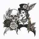 paris party styling tattoo design idea