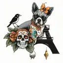 paris party styling tattoo design idea