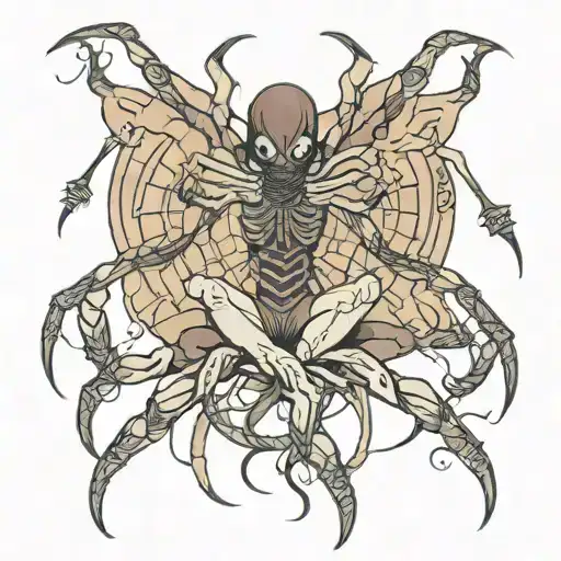 dancing spider goddess tattoo design idea
