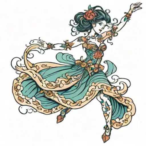 dancing nymph tattoo design idea