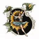 sunflower dancer tattoo design idea