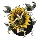 sunflower dancer tattoo design idea