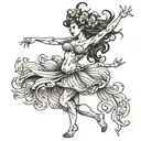 dancing nymph tattoo design idea