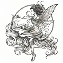 dancing nymph tattoo design idea