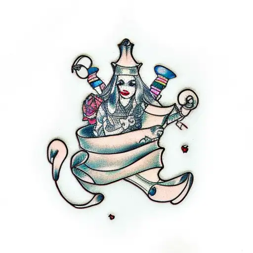 Alice in wonderland tattoo design idea